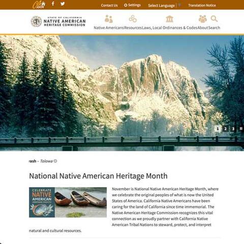 Native American Heritage Commission website